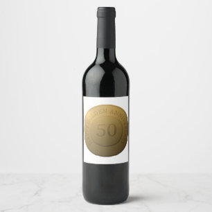 Étiquette Pour Bouteilles De Vin Joyeux anniversaire de mariage d'or