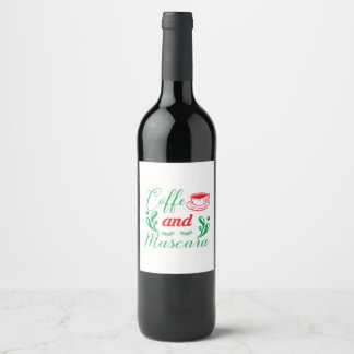 Étiquette Pour Bouteilles De Vin Joyeux Café Xmas Et Mascara