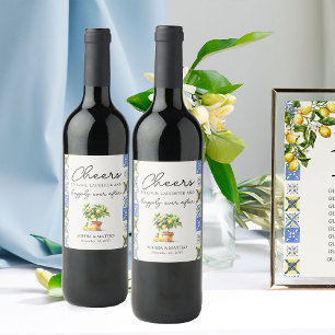 Étiquette Pour Bouteilles De Vin Joyeux Jour après le Mariage Lemon Grove