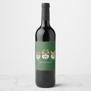 Étiquette Pour Bouteilles De Vin Joyeux Jour de la Saint Patrick Pembroke Welsh Cor