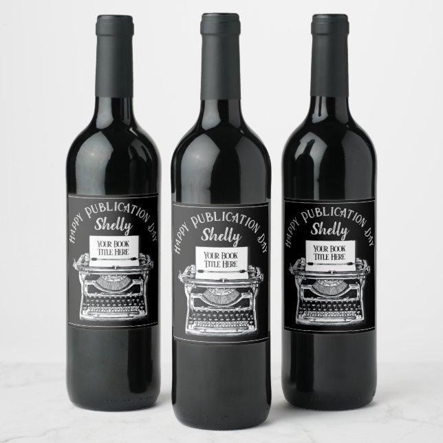 Étiquette Pour Bouteilles De Vin Joyeux Jour de publication personnalisée (Bouteilles)