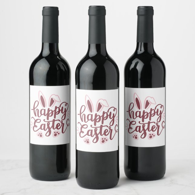 Étiquette Pour Bouteilles De Vin Joyeux Lapin de Pâques (Bouteilles)
