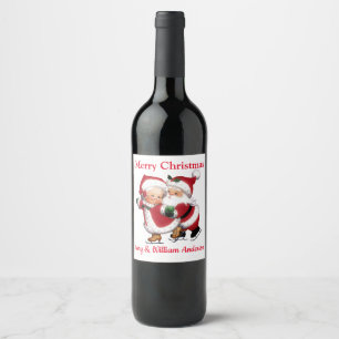 Étiquette Pour Bouteilles De Vin Joyeux Noël customisé