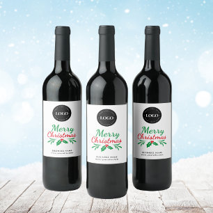 Étiquette Pour Bouteilles De Vin Joyeux Noël Fête de Bureau de l'Entreprise Corpora