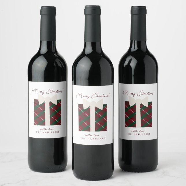 Étiquette Pour Bouteilles De Vin Joyeux Noël moderne (Bouteilles)