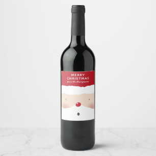 Étiquette Pour Bouteilles De Vin Joyeux Noël Père Noël mignon Amusant Nom personnal