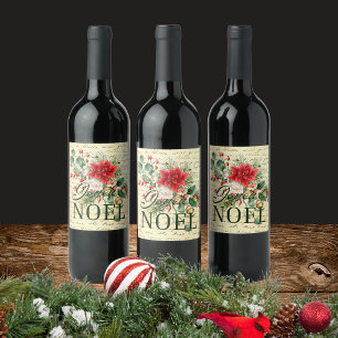 Étiquette Pour Bouteilles De Vin Joyeux Noel rustique vintage français
