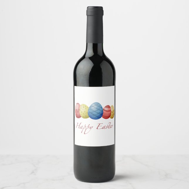 Étiquette Pour Bouteilles De Vin Joyeux oeufs de Pâques (Devant)