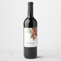 Joyeux Poinsettia Bund'aquarelle Pine Noël
