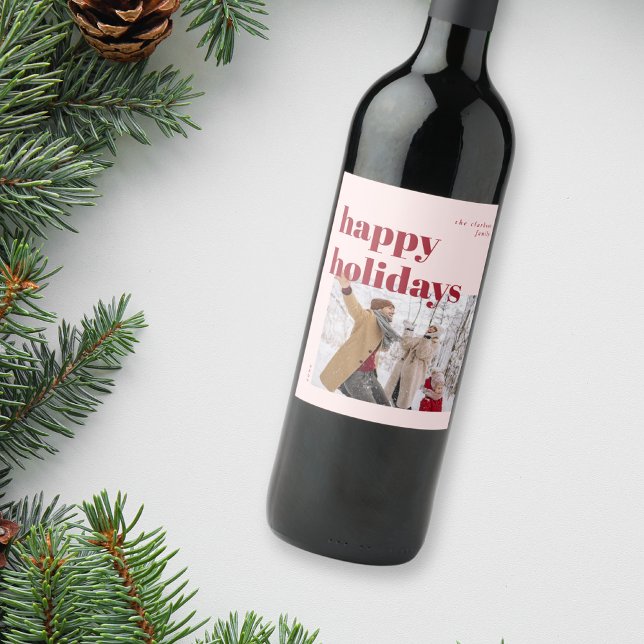 Étiquette Pour Bouteilles De Vin Joyeux Sucre de canne de vacances Photo (Créateur téléchargé)