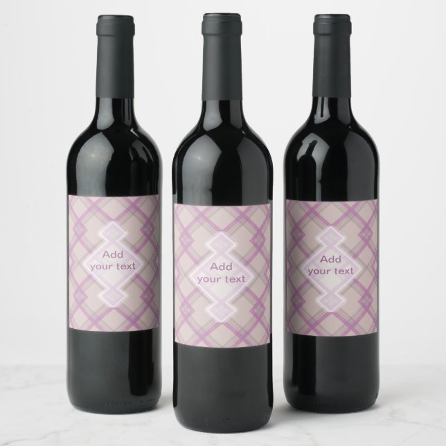 Étiquette Pour Bouteilles De Vin Joyeux violet & crème, blanc Chèques Guerre (Bouteilles)
