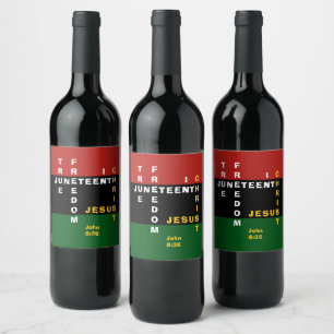 ÉTIQUETTE POUR BOUTEILLES DE VIN JUNETEENTH
