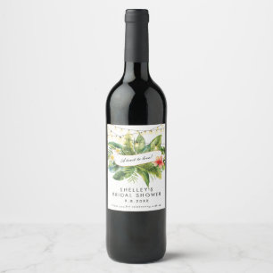 Étiquette Pour Bouteilles De Vin jungle fleurie lumière tropicale bouteille de douc