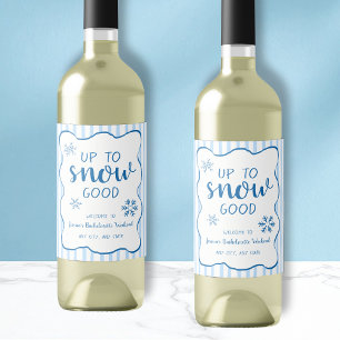 Étiquette Pour Bouteilles De Vin Jusqu'à Neige Bon Flocon de Neige Enterrement de V