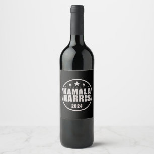 Étiquette Pour Bouteilles De Vin Kamala Harris 2024 Pour Président Élection Rétro