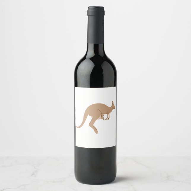 Étiquette Pour Bouteilles De Vin Kangaroo australien (Devant)