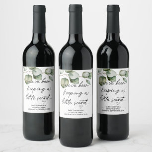 Étiquette Pour Bouteilles De Vin Keeping Little Secret Baby Pregnancy Announcement