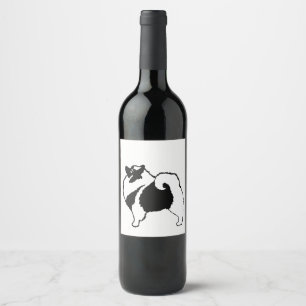 Étiquette Pour Bouteilles De Vin Keeshond Graphics - Cute Original Dog Art