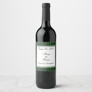 Étiquette Pour Bouteilles De Vin Kennedy Étiquette de vin Mariage écossais
