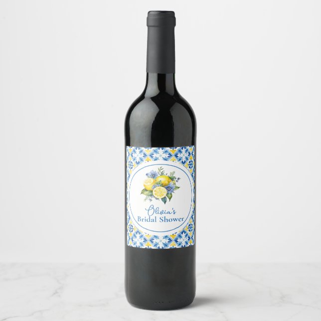 Étiquette Pour Bouteilles De Vin La Dolce Vita Lemon Fête des mariées (Devant)
