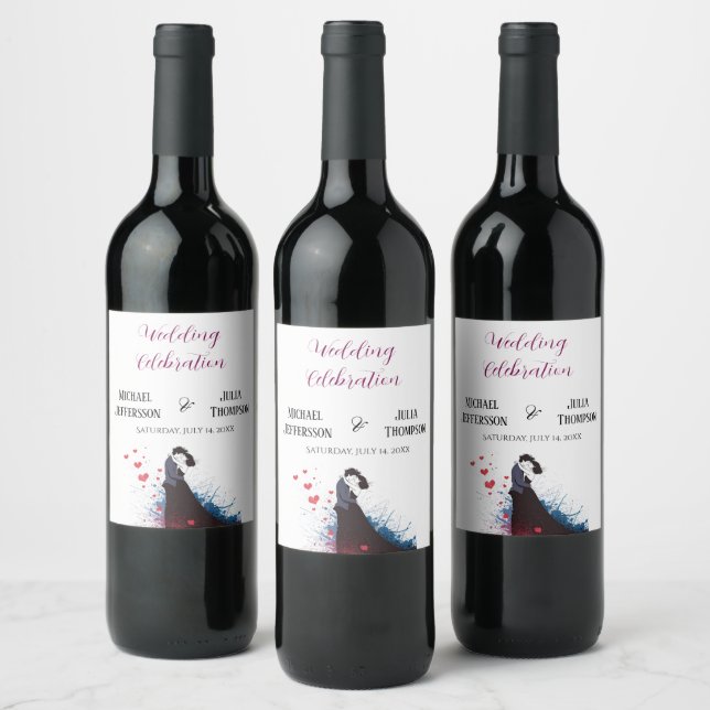 Étiquette Pour Bouteilles De Vin La Dolce Vita Mariage Inspiration française 1940 (Bouteilles)