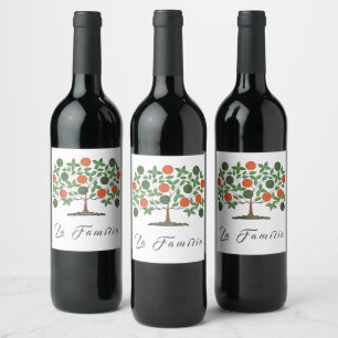 Étiquette Pour Bouteilles De Vin La Familia L'Arbre Familial Vin De Réunion Mémorab
