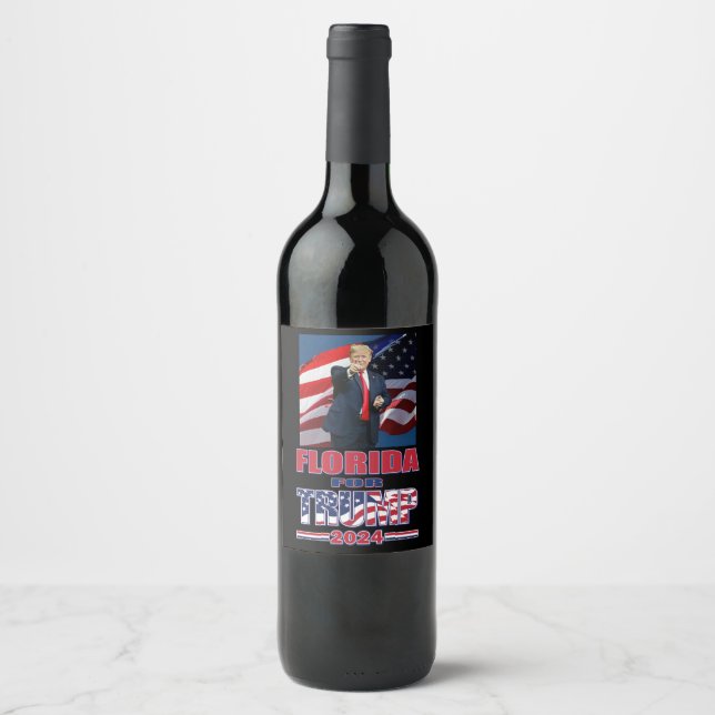 Étiquette Pour Bouteilles De Vin La Floride pour Trump (Devant)