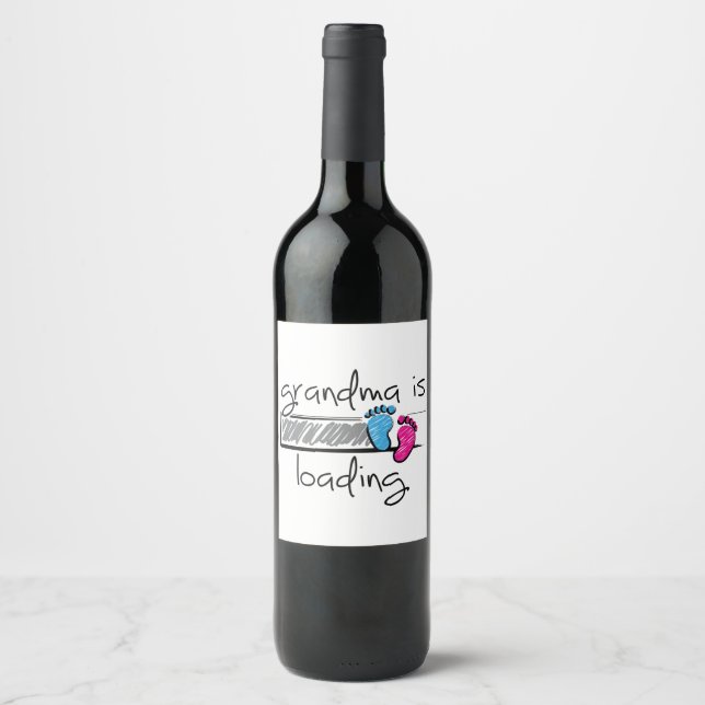 Étiquette Pour Bouteilles De Vin La grand-mère de Slogan se charge. Opa en oma word (Devant)