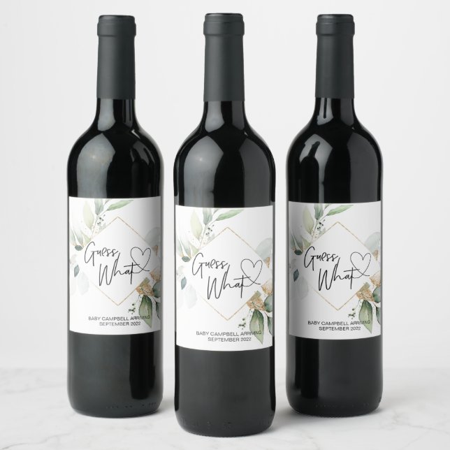 Étiquette Pour Bouteilles De Vin La Grossesse Devine Ce Bébé Révèle Eucalyptus (Bouteilles)