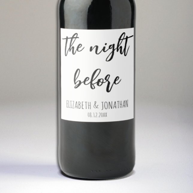 Étiquette Pour Bouteilles De Vin La Nuit Avant Le Dîner De La Répétition Mariage (Créateur téléchargé)