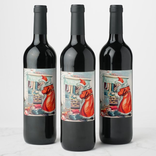 Étiquette Pour Bouteilles De Vin La Nuit Avant Noël (Bouteilles)
