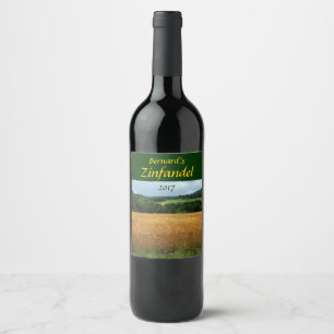 Étiquette Pour Bouteilles De Vin La récolte de grain met en place l'étiquette de