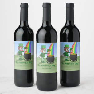 Étiquette Pour Bouteilles De Vin la Saint-Patrick
