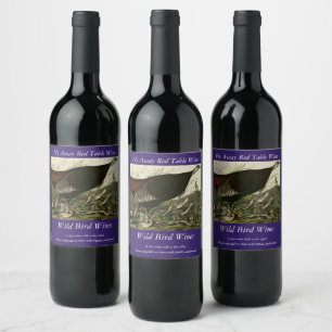 Étiquette Pour Bouteilles De Vin La Turquie sauvage des oiseaux d'Amérique d'Audubo