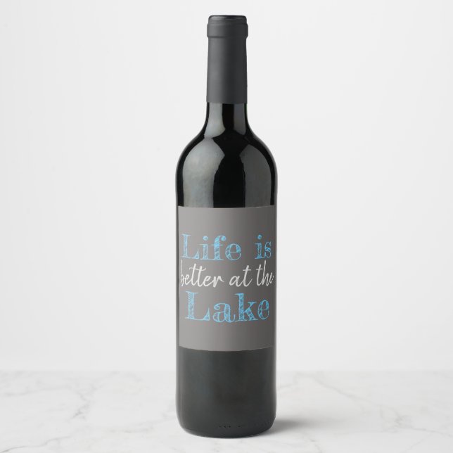 Étiquette Pour Bouteilles De Vin LA VIE nautique EST MEILLEURE AU LAC | (Devant)