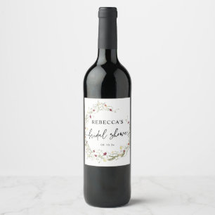 Étiquette Pour Bouteilles De Vin Laboratoire vinicole Boho Fleur sauvage simple