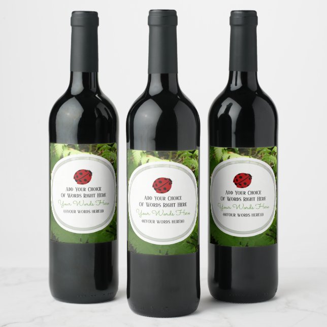 Étiquette Pour Bouteilles De Vin Ladybug Et Fern (Bouteilles)