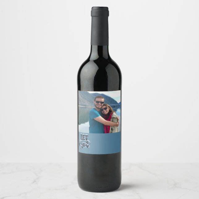Étiquette Pour Bouteilles De Vin Laisser neiger Photo personnalisée (Devant)