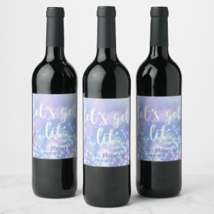 Étiquette Pour Bouteilles De Vin Laissons-nous allumer - Blue Sparkles Funny Hanouk