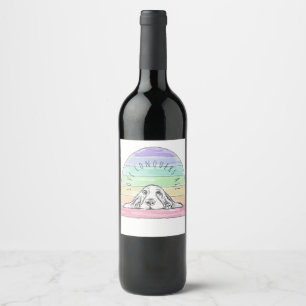 Étiquette Pour Bouteilles De Vin l'amour conquiert tout chien arc-en-ciel basset ho