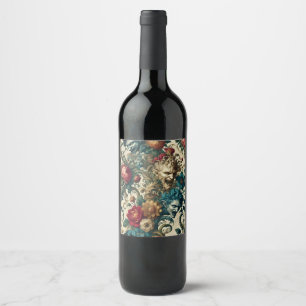 Étiquette Pour Bouteilles De Vin L'anarchie de l'Arcane - Coussin floral gothique