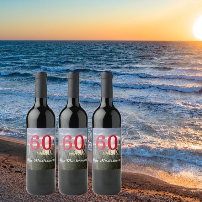 Étiquette Pour Bouteilles De Vin l'anniversaire personnalisé (Créateur téléchargé)