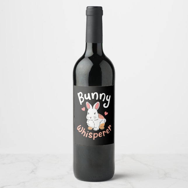 Étiquette Pour Bouteilles De Vin Lapin Lapin Whisperer (Devant)
