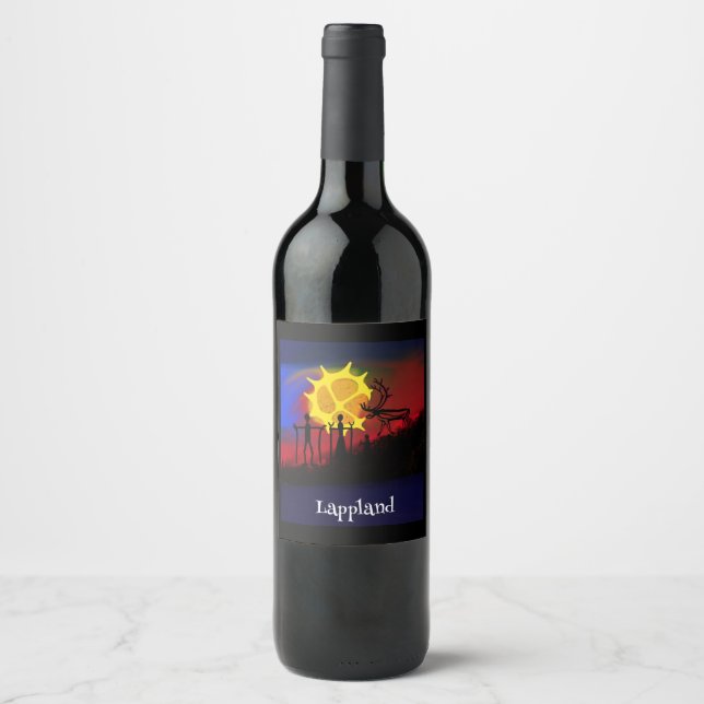 Étiquette Pour Bouteilles De Vin Lapplands nature med samisk kultur (Devant)