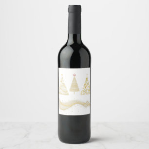 Étiquette Pour Bouteilles De Vin l'arbre de noël l'invitation saisonnière