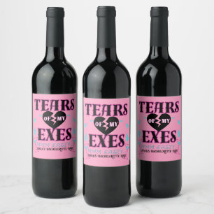 Étiquette Pour Bouteilles De Vin Larmes de mes ex - Fête de bachelorette de mariage