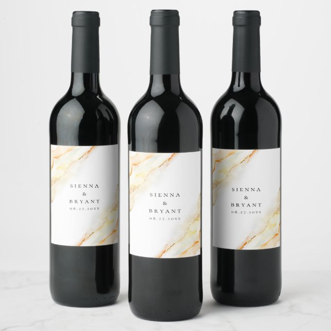 Étiquette Pour Bouteilles De Vin Lavage à l'aquarelle du désert bohème moderne (Bouteilles)