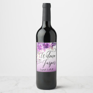 Étiquette Pour Bouteilles De Vin Lavande Lilac Plum Vines Folial Folio