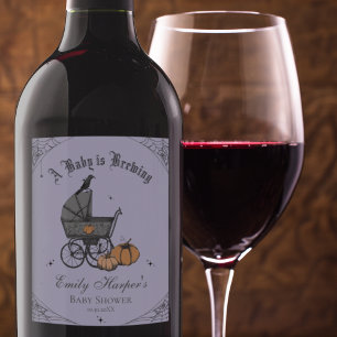 Étiquette Pour Bouteilles De Vin Le bébé pourpre neutre par sexe brasse le Baby sho