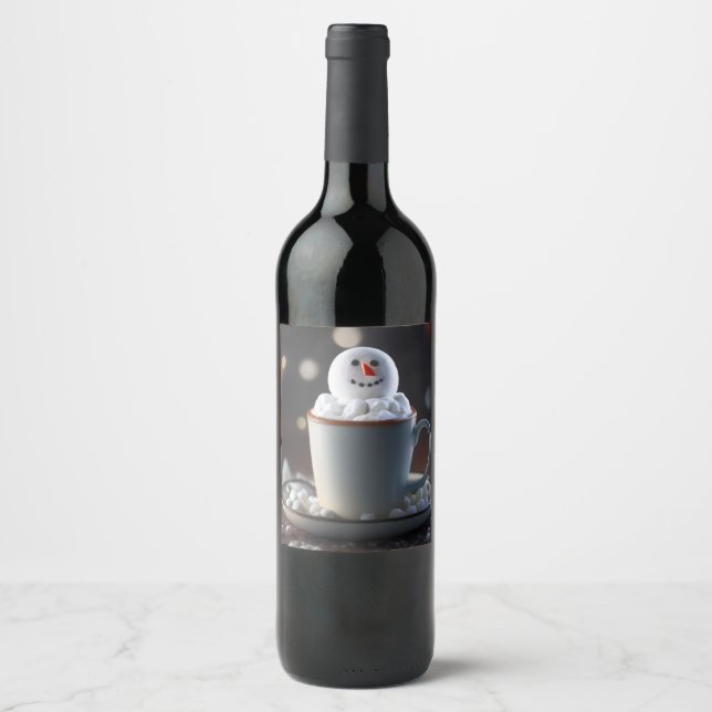 Étiquette Pour Bouteilles De Vin Le délice du Snowman (Devant)